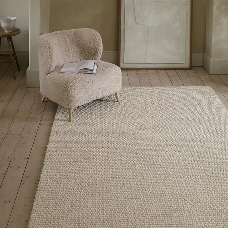 Cream Textured Area Rug