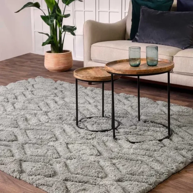 Harrison 3D Shag Rug Silver